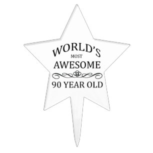World's Most Awesome 90 Year Old Cake Topper