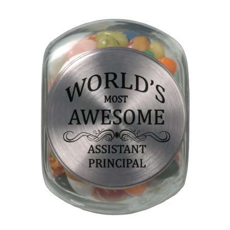 World's Most Awesome Assistant Principal Glass Candy Jar