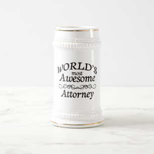 World's Most Awesome Attorney Beer Stein