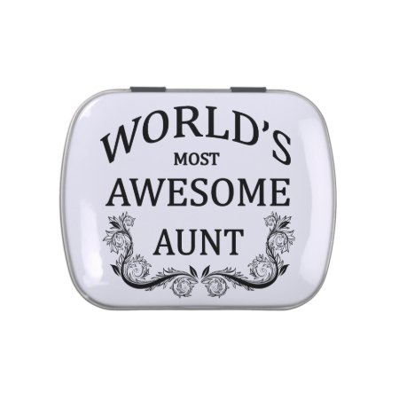 World's Most Awesome Aunt Jelly Belly Candy Tin
