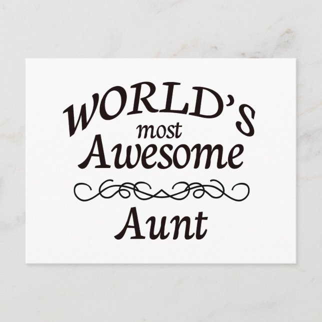 World's Most Awesome Aunt Postcard (Front)