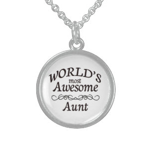 World's Most Awesome Aunt Sterling Silver Necklace