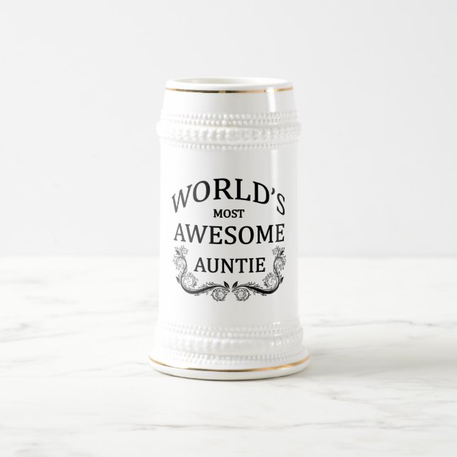 World's Most Awesome Auntie Beer Stein (Center)