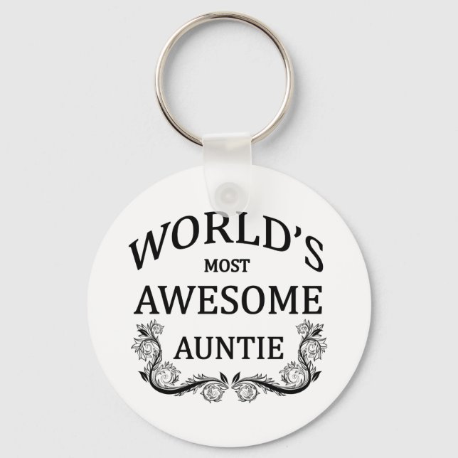 World's Most Awesome Auntie Keychain (Front)