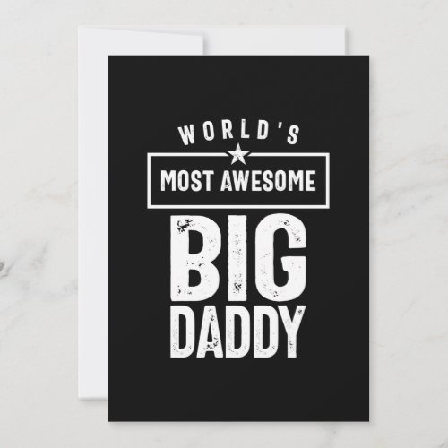 Worlds Most Awesome Big Daddy  Father Grandfathe Thank You Card