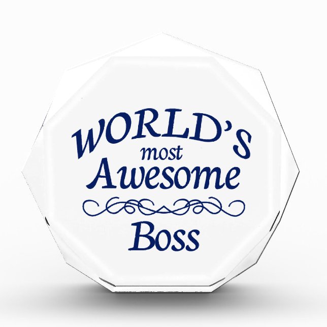 World's Most Awesome Boss Acrylic Award (Front)