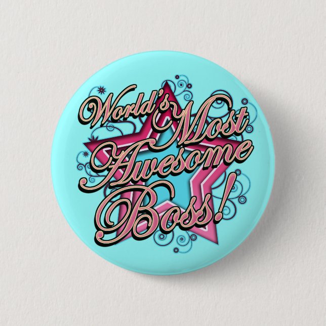 Worlds Most Awesome Boss Pinback Button (Front)