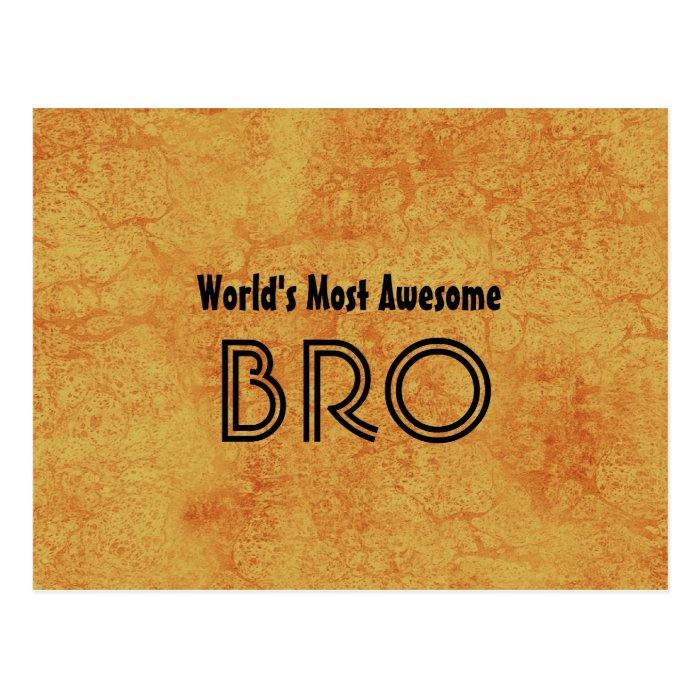 World's Most Awesome BRO Gold Grunge Gift Set Postcards