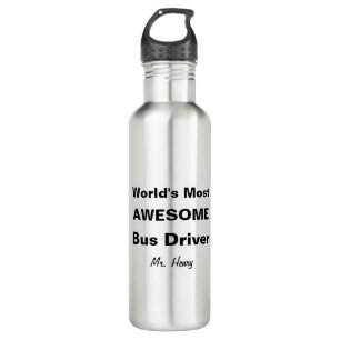 World's Most Awesome Bus Driver Personalized Water Bottle