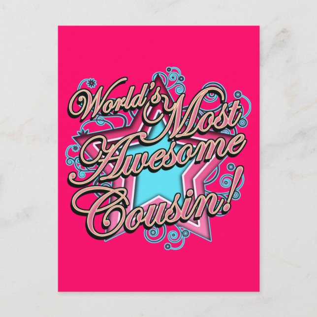 Worlds Most Awesome Cousin Postcard (Front)