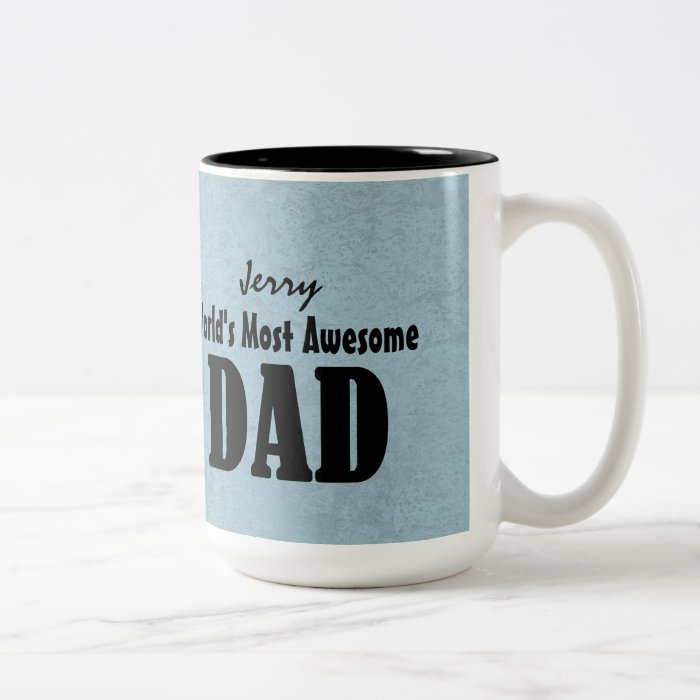 World's Most Awesome DAD Blue Grunge V2B Mugs