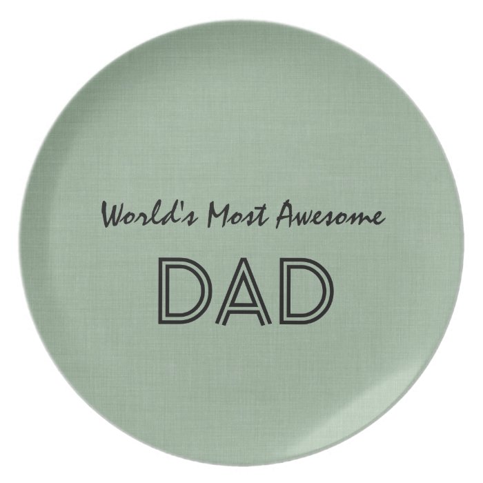 World's Most Awesome Dad SAGE GREEN Gift Item Party Plates