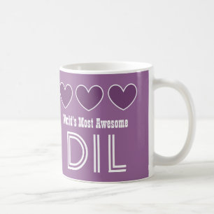 World's Most Awesome DAUGHTER IN LAW Hearts DIL Coffee Mug