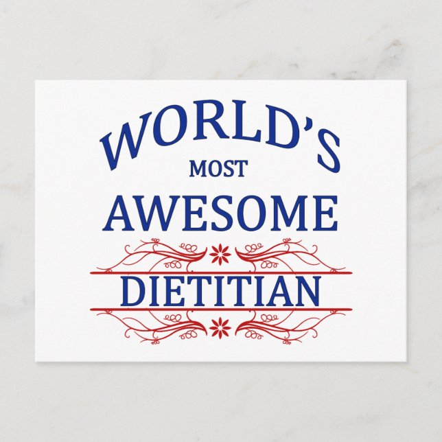 World's Most Awesome Dietitian Postcard (Front)