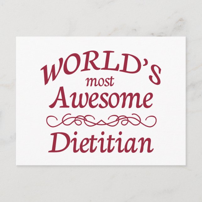 World's Most Awesome Dietitian Postcard (Front)