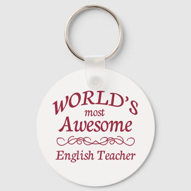 World's Most Awesome English Teacher Keychain (Front)
