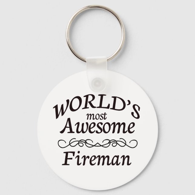 World's Most Awesome Fireman Keychain (Front)