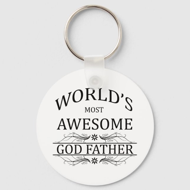 World's Most Awesome God Father Keychain (Front)