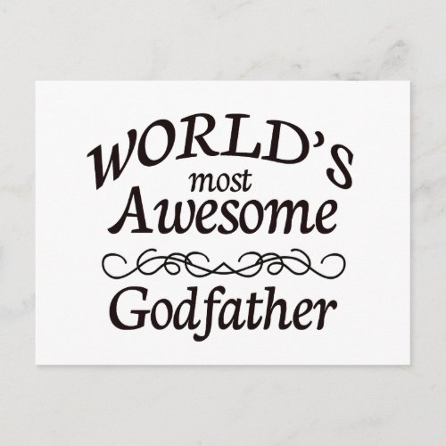 Worlds Most Awesome Godfather Postcard
