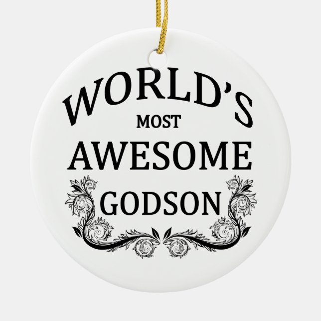 World's Most Awesome Godson Ceramic Ornament (Front)