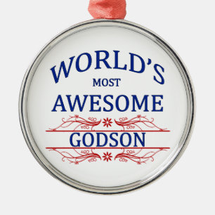 World's Most Awesome Godson Metal Ornament