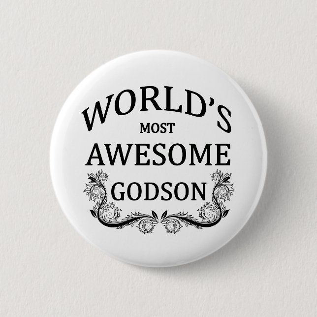 World's Most Awesome Godson Pinback Button (Front)