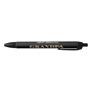 World's Most Awesome Grandpa Black Gold Typography Pen