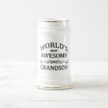 World&#39;s Most Awesome Grandson Beer Stein at Zazzle