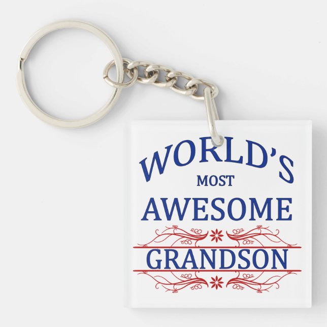 World's Most Awesome Grandson Keychain (Front)