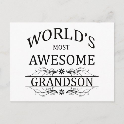 Worlds Most Awesome Grandson Postcard