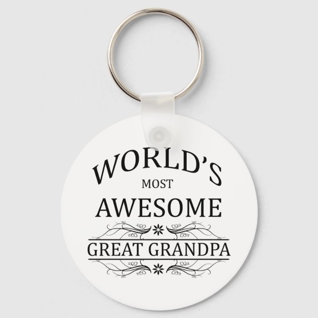 World's Most Awesome Great Grandpa Keychain (Front)