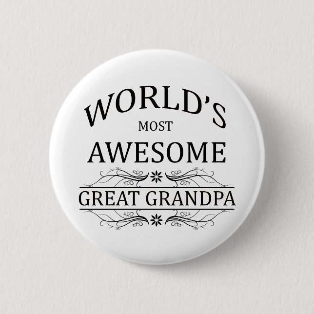 World's Most Awesome Great Grandpa Pinback Button (Front)