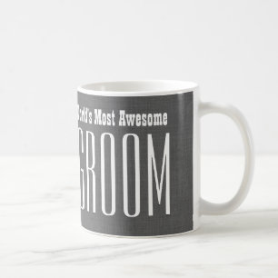 World's Most Awesome GROOM Gray White V008C Coffee Mug