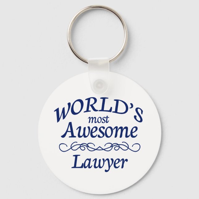 World's Most Awesome Lawyer Keychain (Front)