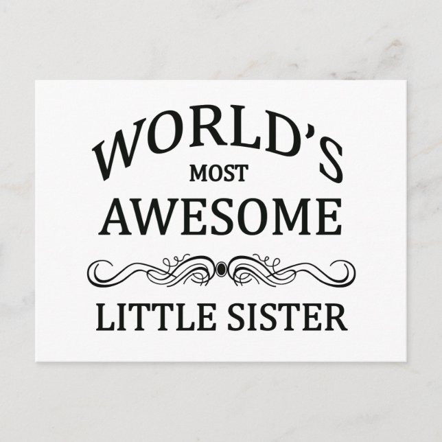 World's Most Awesome Little Sister Postcard (Front)
