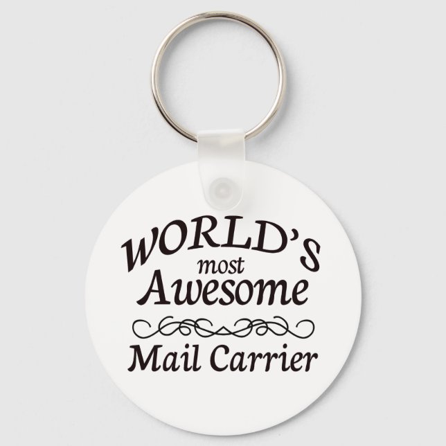 World's Most Awesome Mail Carrier Keychain (Front)