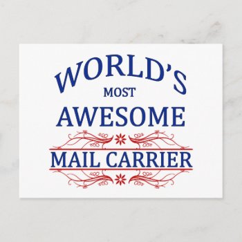 World's Most Awesome Mail Carrier Postcard by occupationalgifts at Zazzle