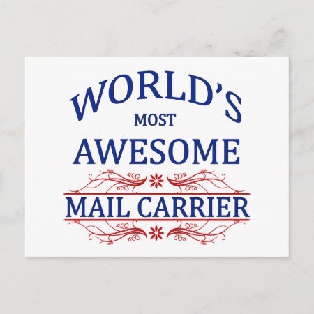World's Most Awesome Mail Carrier Postcard