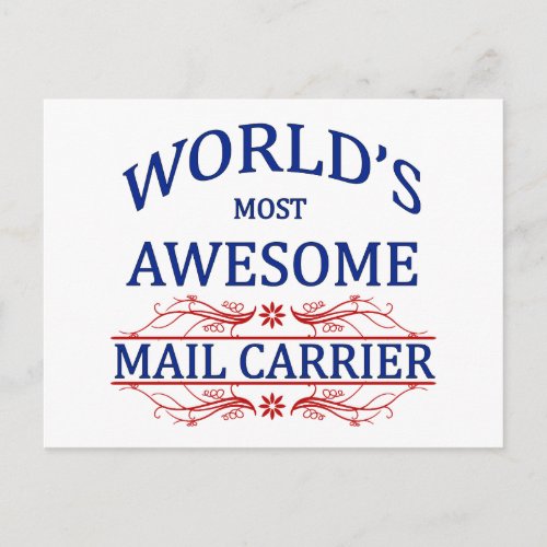 Worlds Most Awesome Mail Carrier Postcard