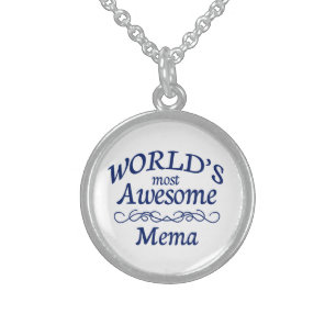 World's Most Awesome Mema Sterling Silver Necklace