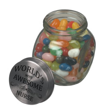 World's Most Awesome Nurse Jelly Belly Candy Jar