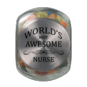 World's Most Awesome Nurse Jelly Belly Candy Jar (Top)