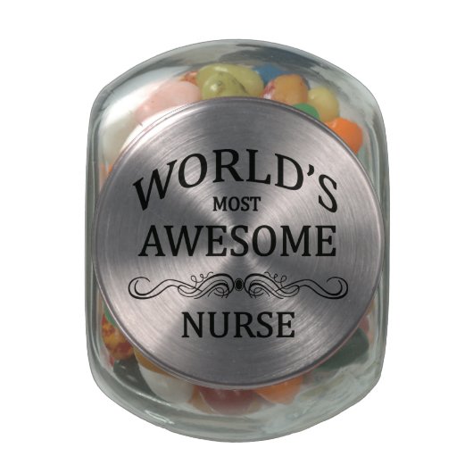 World's Most Awesome Nurse Jelly Belly Candy Jar (Top)