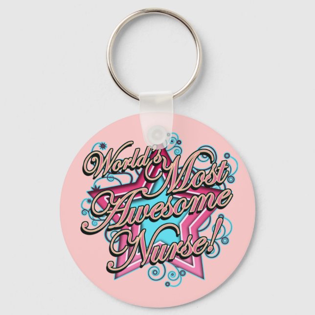 Worlds Most Awesome Nurse Keychain (Front)