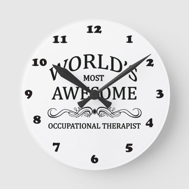 World's Most Awesome Occupational Therapist Round Clock (Front)