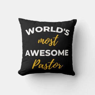 World's Most Awesome Pastor Throw Pillow