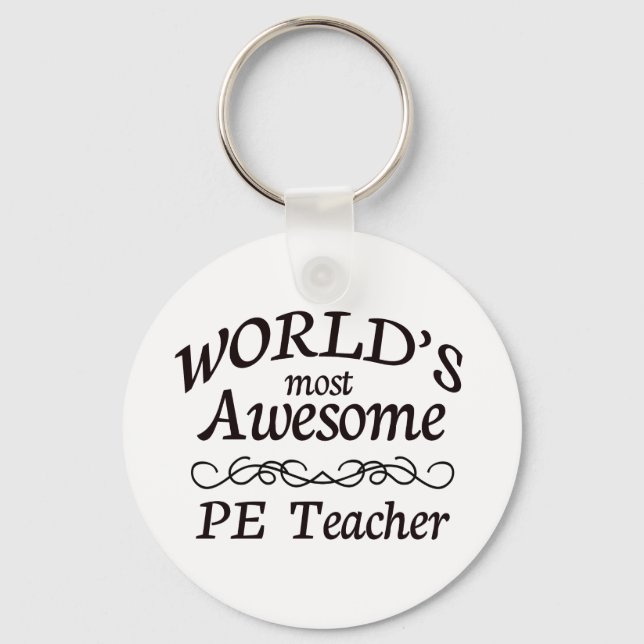 World's Most Awesome PE Teacher Keychain (Front)