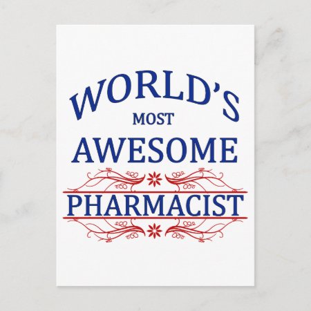 World's Most Awesome Pharmacist Postcard