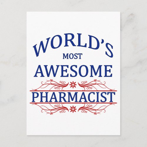 Worlds Most Awesome Pharmacist Postcard