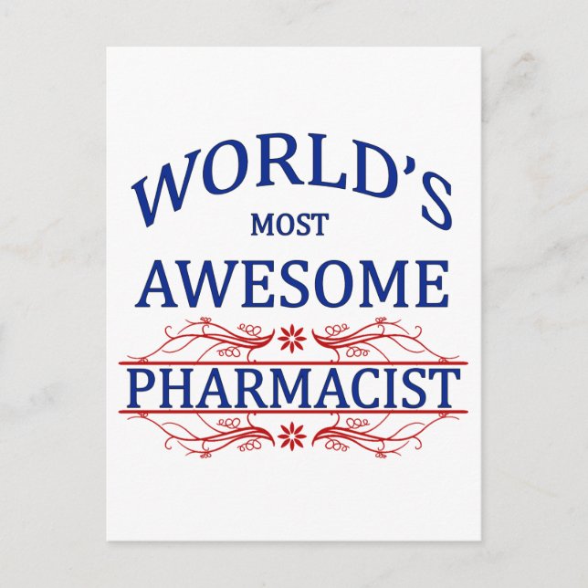 World's Most Awesome Pharmacist Postcard (Front)